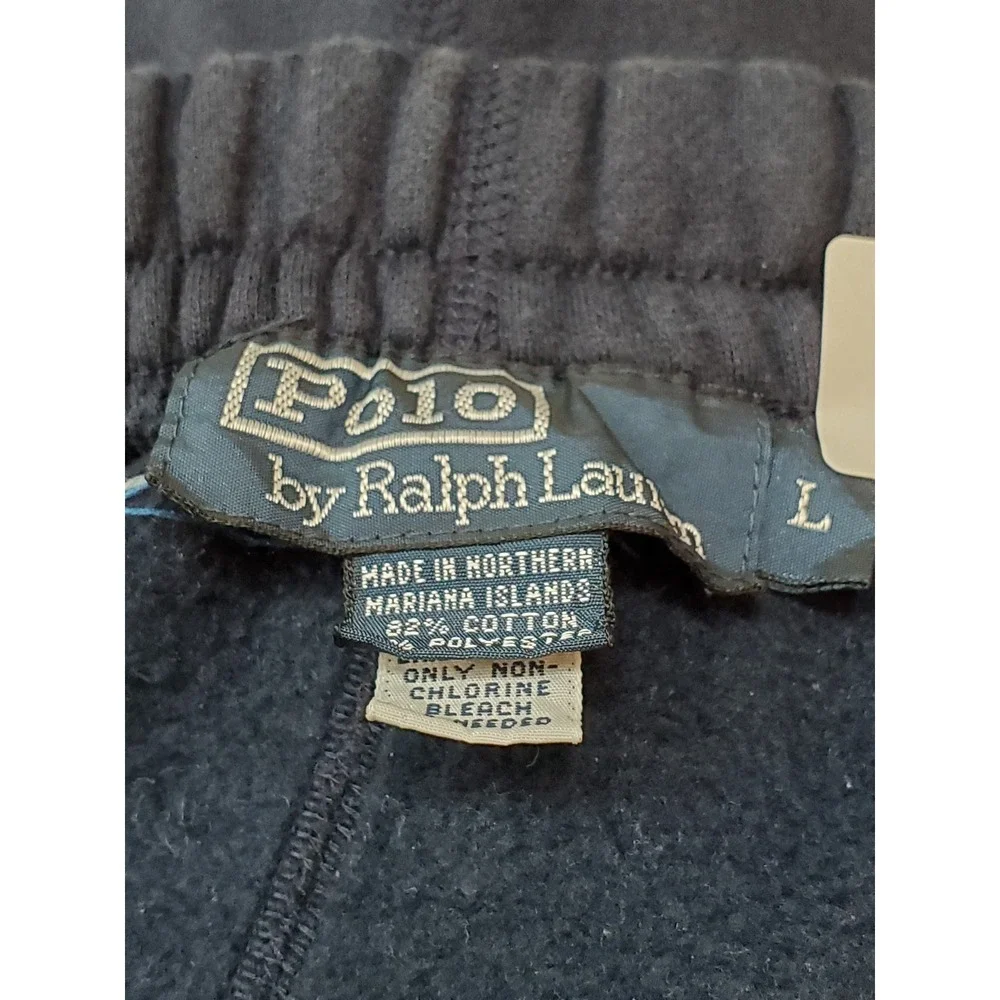 VINTAGE Polo Ralph Lauren Men Pants L Navy Embroidered Jogger READ